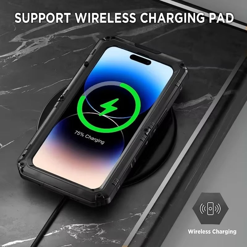 Premium iPhone Case MagSafe Compatible Magnetic Protective Cover IP68 Waterproof Aluminum Armor Frame Shockproof Full Body Protection Camera Lens Guard Rugged Design