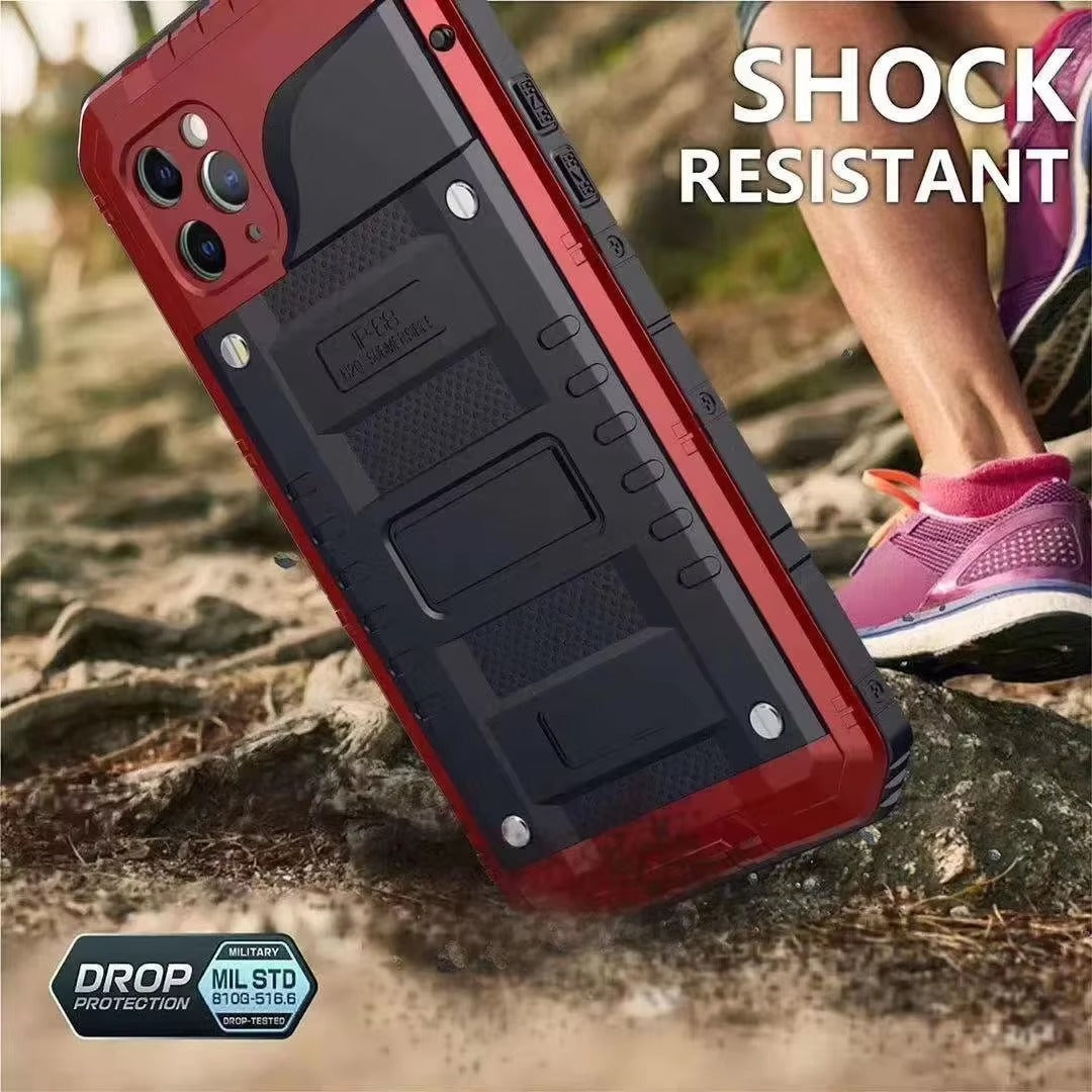 Premium iPhone Case MagSafe Compatible Magnetic Protective Cover IP68 Waterproof Aluminum Armor Frame Shockproof Full Body Protection Camera Lens Guard Rugged Design