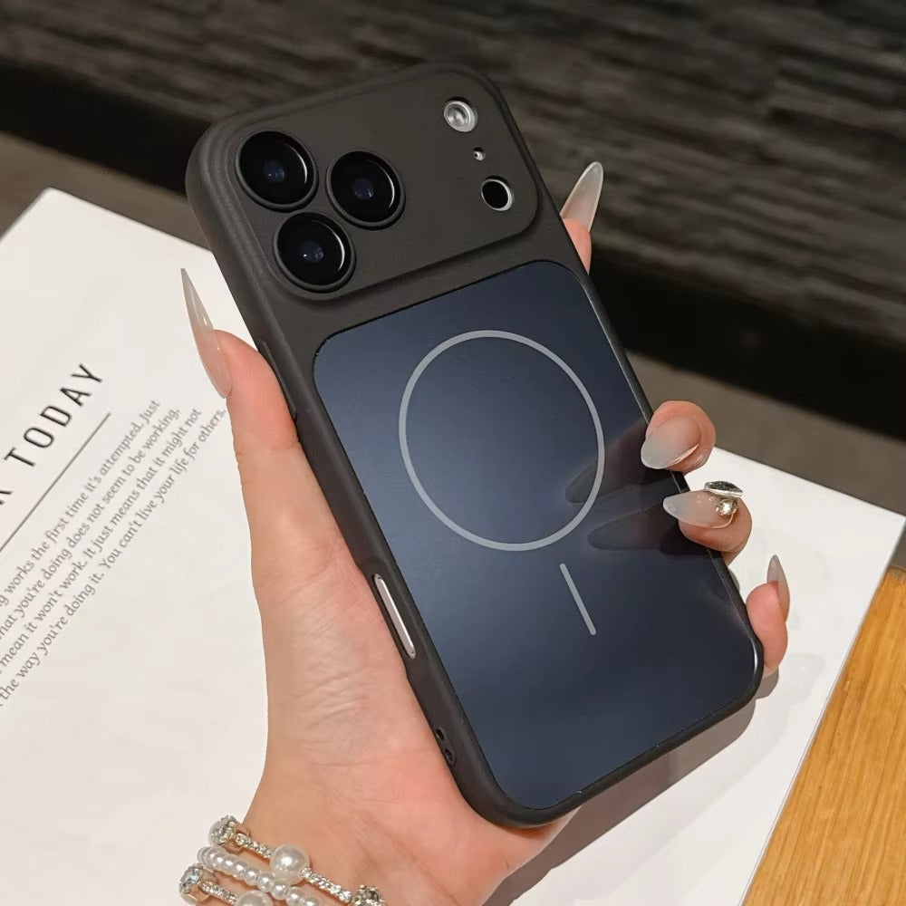 Premium iPhone Case MagSafe Compatible Magnetic Protective Cover Matte Shockproof PC Back Glass Camera Lens Guard Anti Fingerprint Finish Slim Design