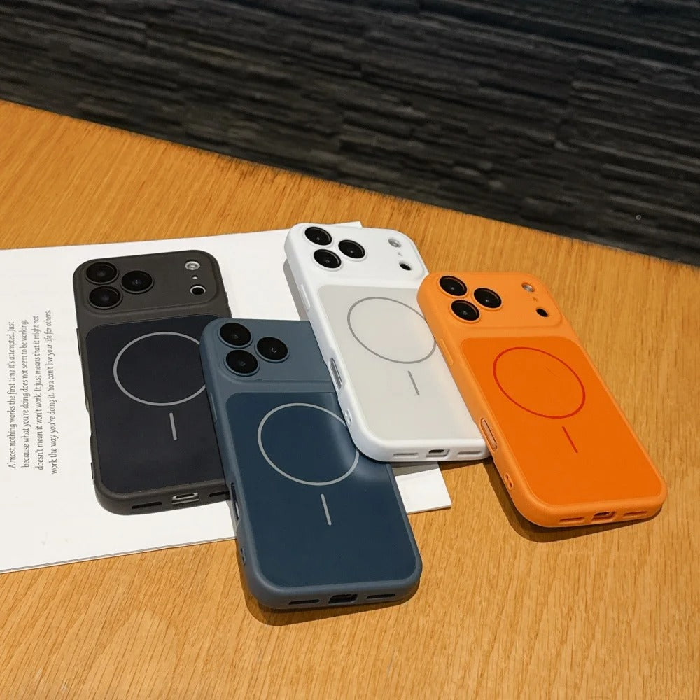 Premium iPhone Case MagSafe Compatible Magnetic Protective Cover Matte Shockproof PC Back Glass Camera Lens Guard Anti Fingerprint Finish Slim Design