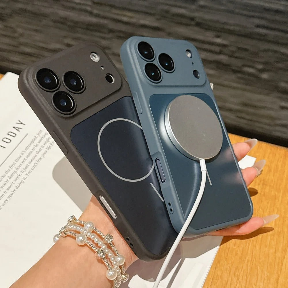 Premium iPhone Case MagSafe Compatible Magnetic Protective Cover Matte Shockproof PC Back Glass Camera Lens Guard Anti Fingerprint Finish Slim Design