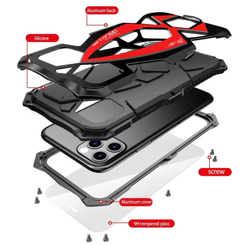 Premium iPhone Case MagSafe Compatible Magnetic Protective Cover Metal Armor Frame Shockproof TPU Interior Camera Lens Protection Ultra Thin Full Protection