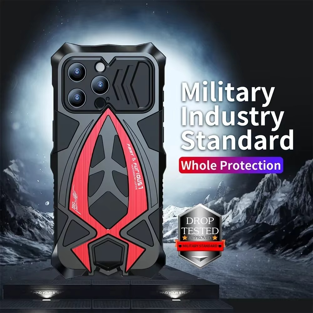 Premium iPhone Case MagSafe Compatible Magnetic Protective Cover Metal Armor Frame Shockproof TPU Interior Camera Lens Protection Ultra Thin Full Protection