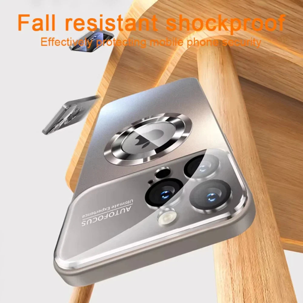 Premium iPhone Case MagSafe Compatible Magnetic Protective Cover Metallic Matte PC TPU Back Shockproof Camera Lens Protection Ultra Thin Full Protection
