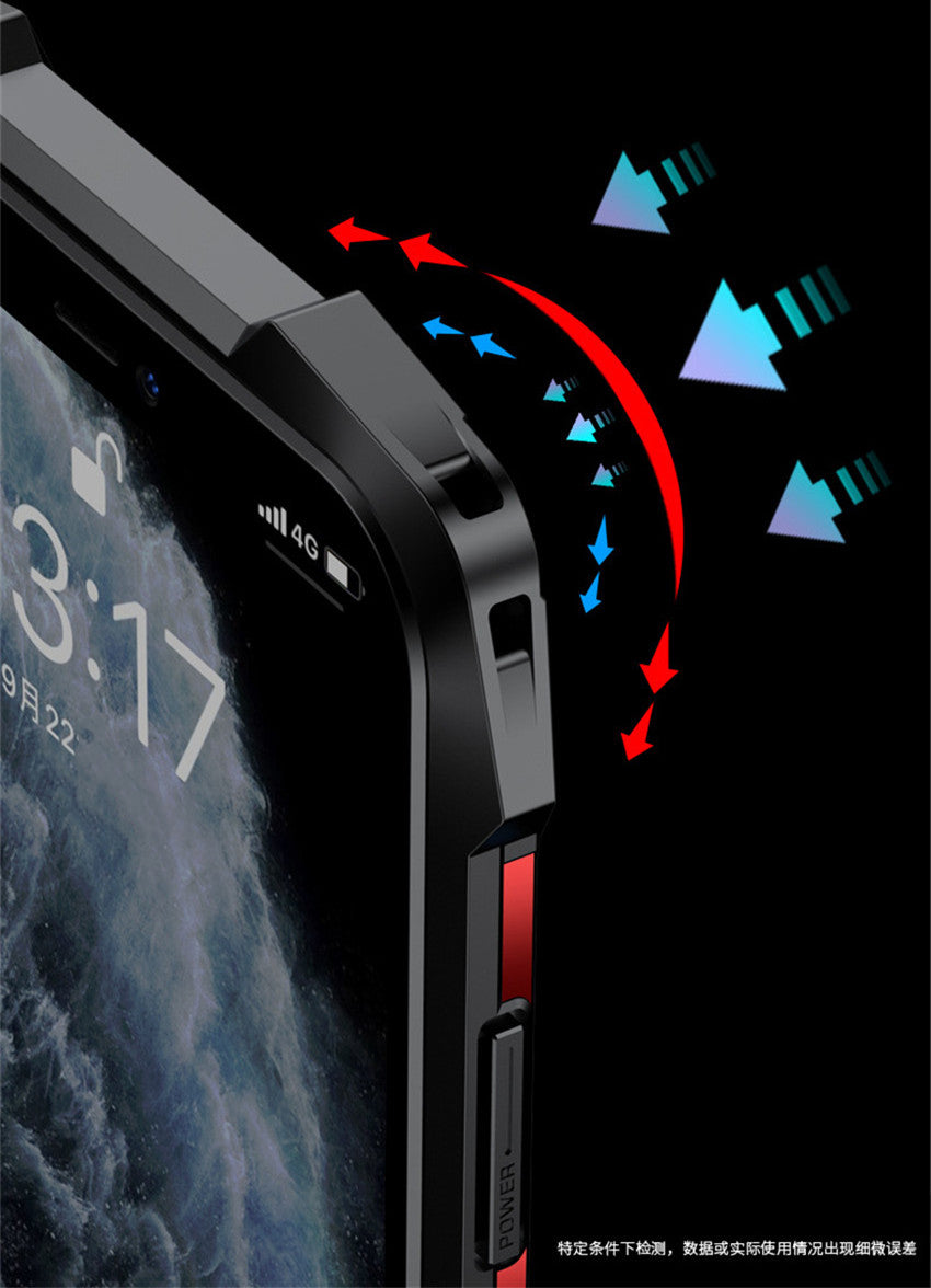 Premium iPhone Case MagSafe Compatible Magnetic Protective Cover Military Armor Metal Frame Dual Layer Shockproof 360° Full Protection Tempered Glass Front Back Rugged Design
