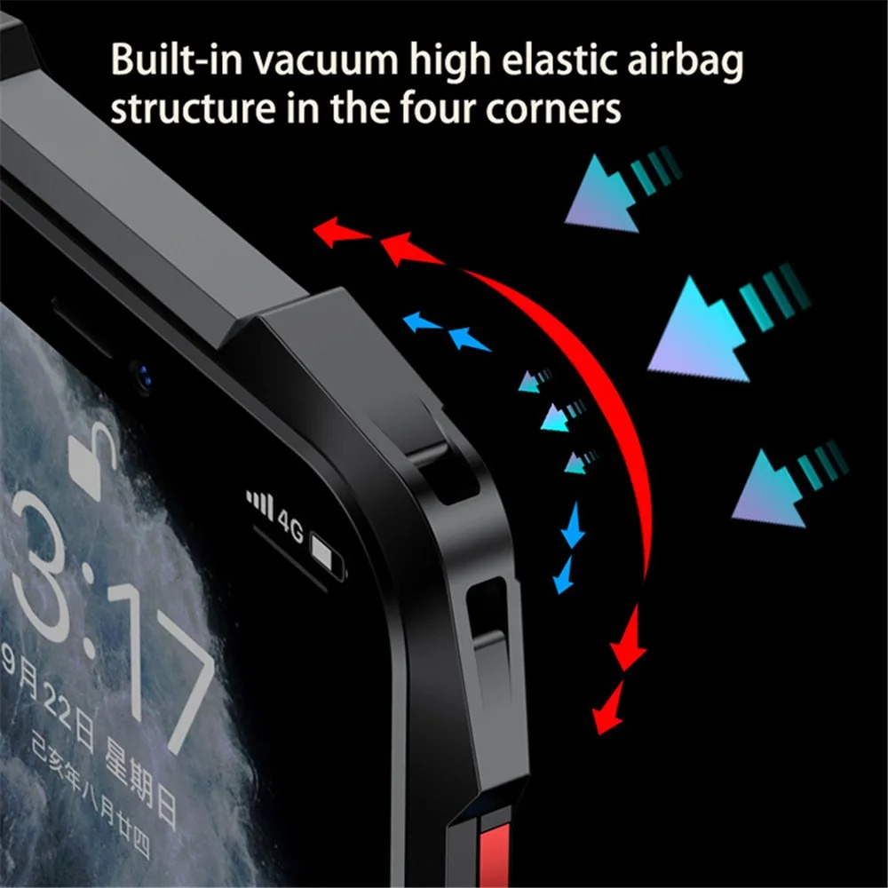 Premium iPhone Case MagSafe Compatible Magnetic Protective Cover Military Armor Metal Frame Dual Layer Shockproof 360° Full Protection Tempered Glass Front Back Rugged Design