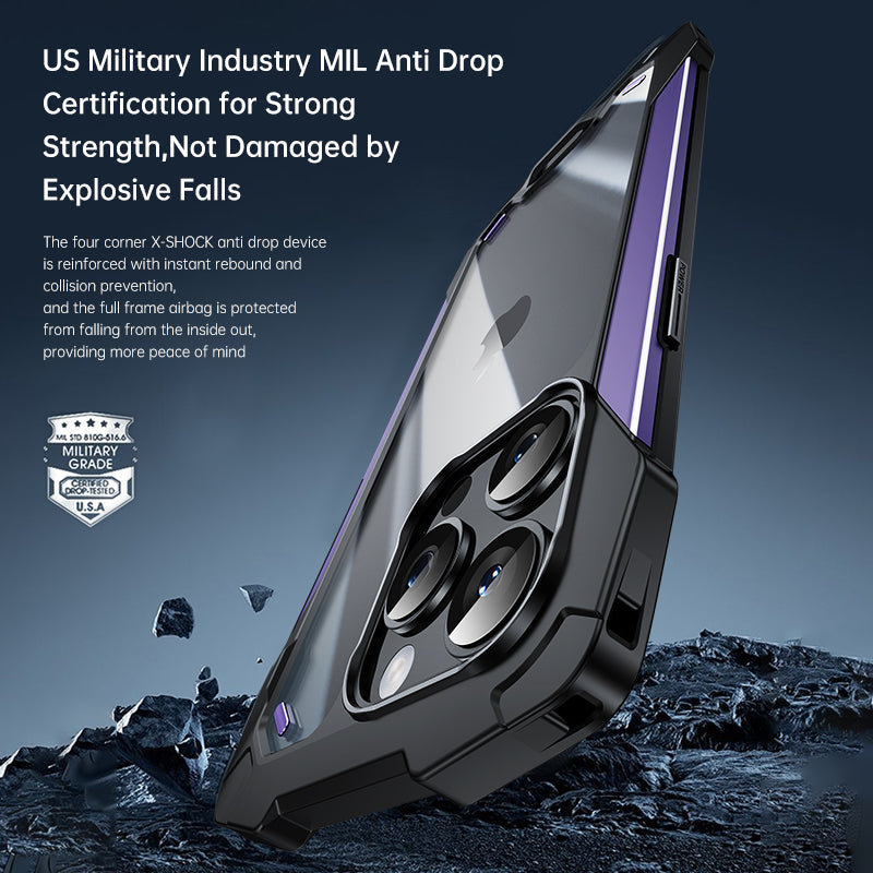 Premium iPhone Case MagSafe Compatible Magnetic Protective Cover Military Armor Metal Frame Dual Layer Shockproof 360° Full Protection Tempered Glass Front Back Rugged Design