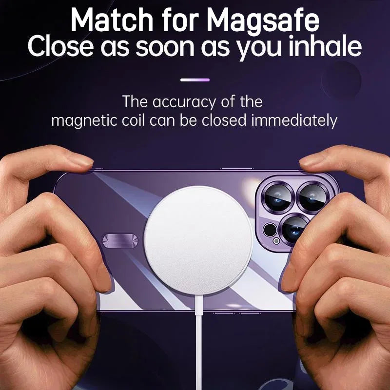 Premium iPhone Case MagSafe Compatible Magnetic Protective Cover Plating Frame TPU Shockproof Design Camera Lens Protection Slim Durable Finish