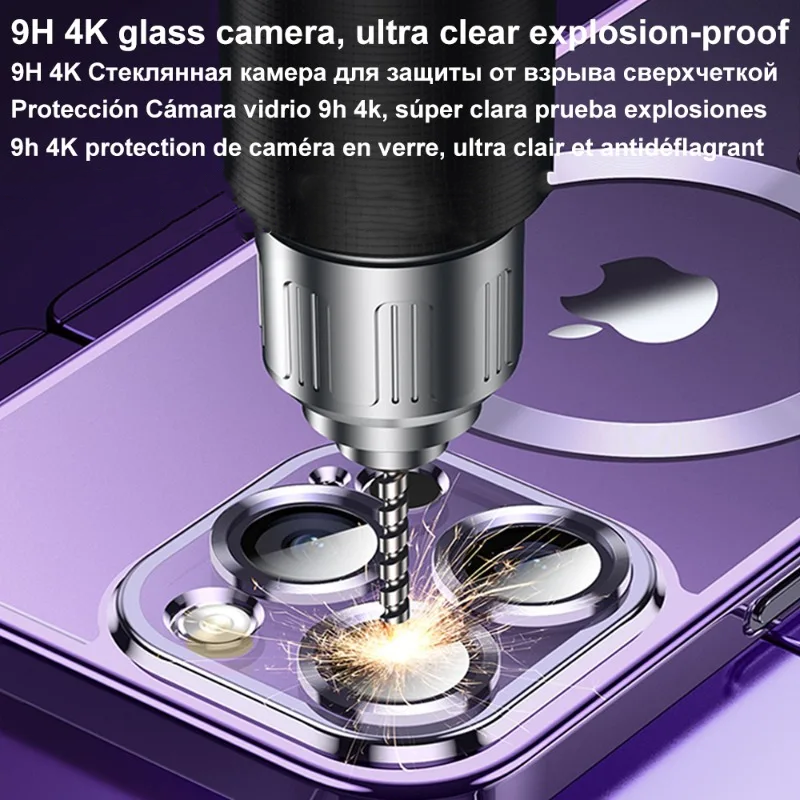 Premium iPhone Case MagSafe Compatible Magnetic Protective Cover Plating Frame TPU Shockproof Design Camera Lens Protection Slim Durable Finish