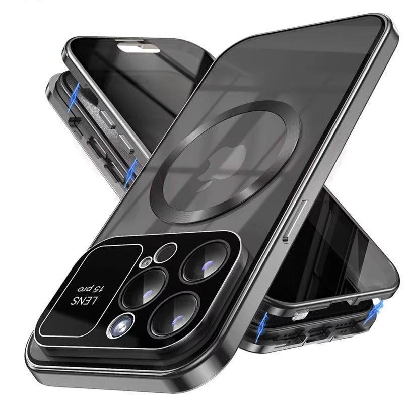 Premium iPhone Case MagSafe Compatible Magnetic Protective Cover Privacy Screen Frosted Glass Back Anti Spy Shockproof Full Protection Ultra Thin Design