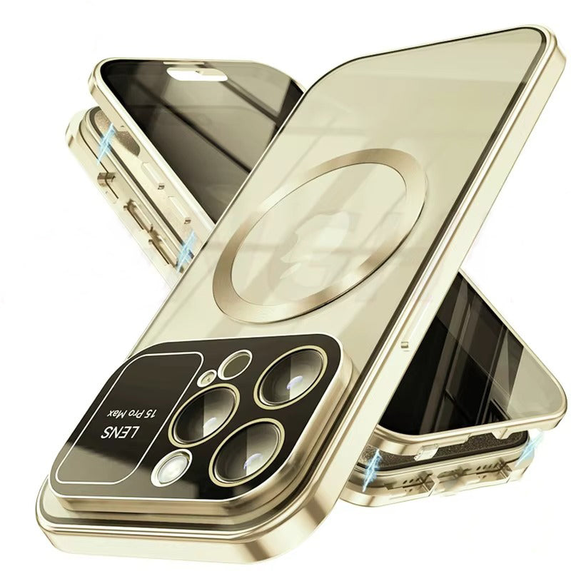 Premium iPhone Case MagSafe Compatible Magnetic Protective Cover Privacy Screen Frosted Glass Back Anti Spy Shockproof Full Protection Ultra Thin Design