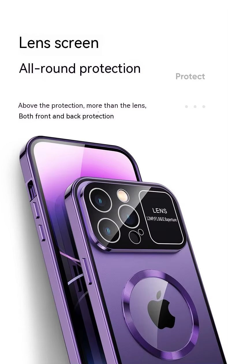 Premium iPhone Case MagSafe Compatible Magnetic Protective Cover Privacy Screen Frosted Glass Back Anti Spy Shockproof Full Protection Ultra Thin Design