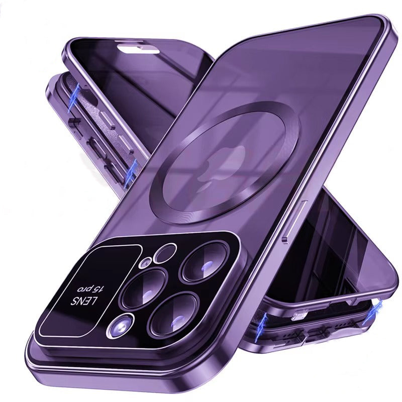 Premium iPhone Case MagSafe Compatible Magnetic Protective Cover Privacy Screen Frosted Glass Back Anti Spy Shockproof Full Protection Ultra Thin Design