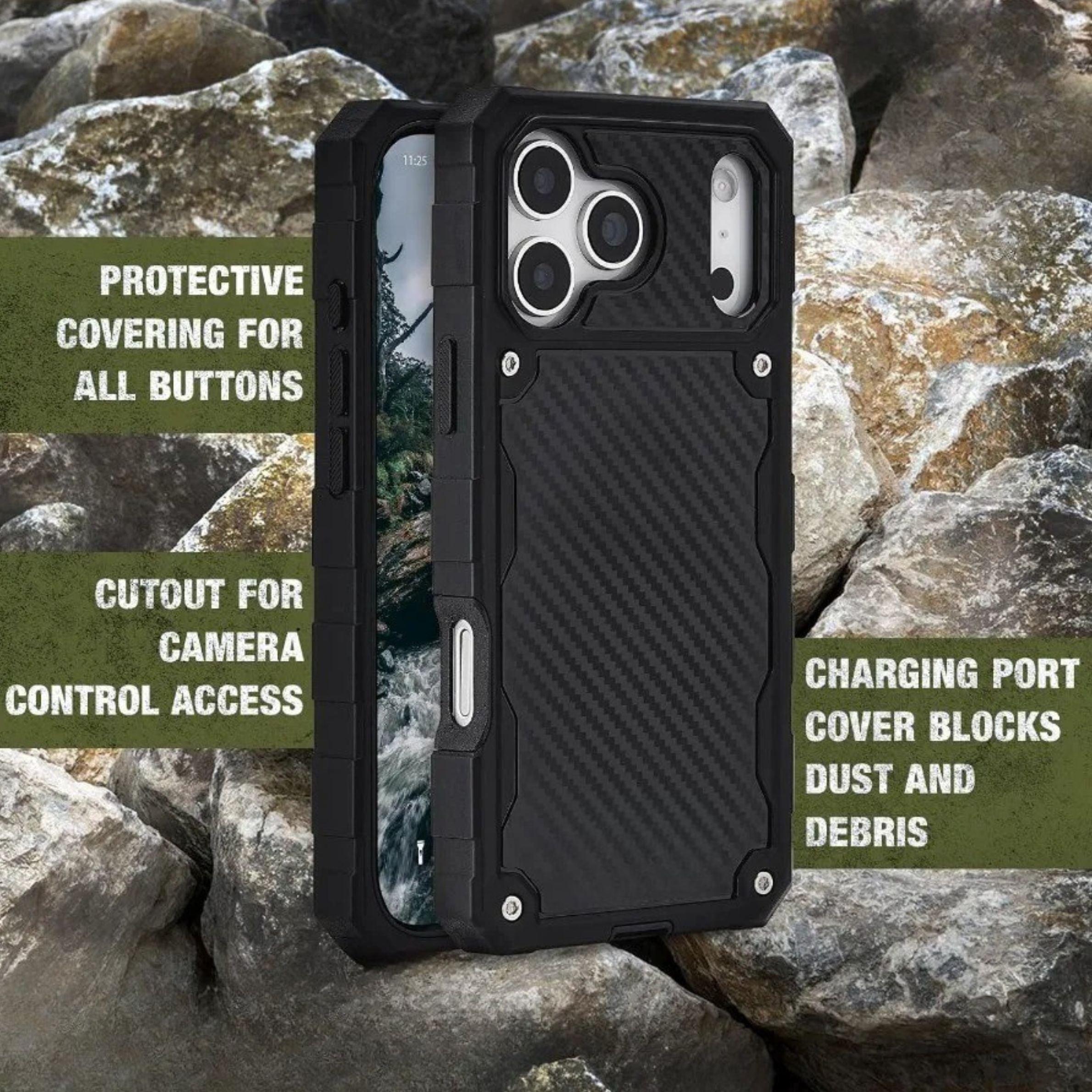 Premium iPhone Case MagSafe Compatible Magnetic Protective Cover Rugged Heavy Duty Shockproof Anti Slip Grip Military Grade Drop Protection Slim Durable Design