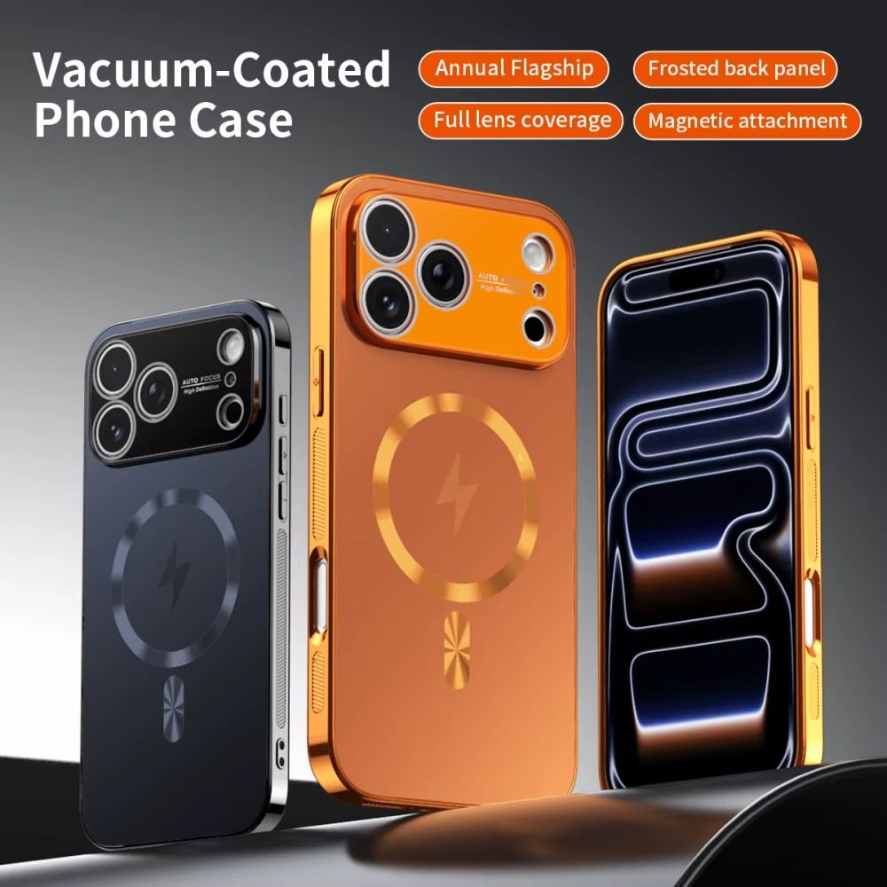 Premium iPhone Case MagSafe Compatible Magnetic Protective Cover Shockproof Aluminum Frame Electroplated Finish Matte Back Raised Camera Lens Protection
