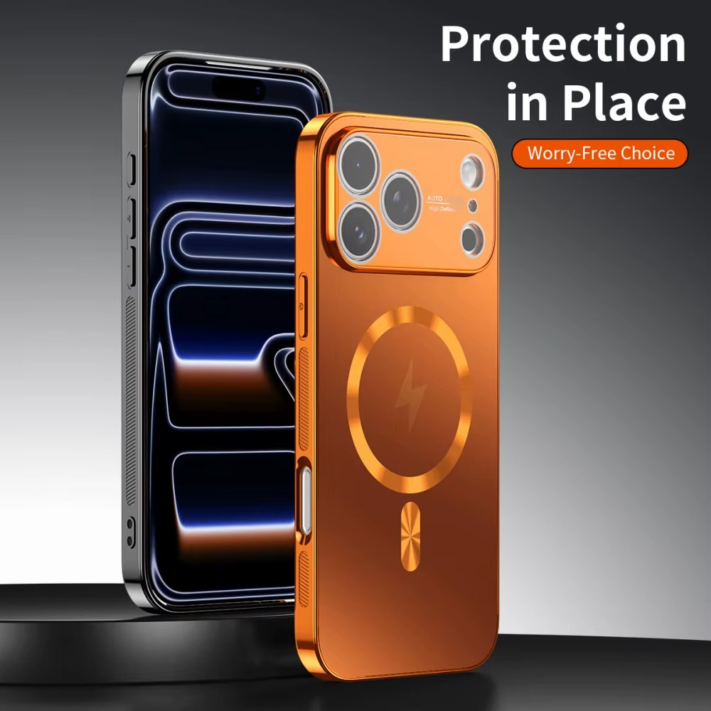 Premium iPhone Case MagSafe Compatible Magnetic Protective Cover Shockproof Aluminum Frame Electroplated Finish Matte Back Raised Camera Lens Protection