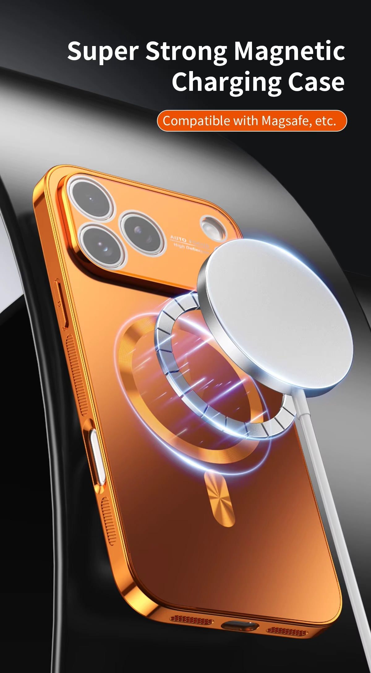 Premium iPhone Case MagSafe Compatible Magnetic Protective Cover Shockproof Aluminum Frame Electroplated Finish Matte Back Raised Camera Lens Protection