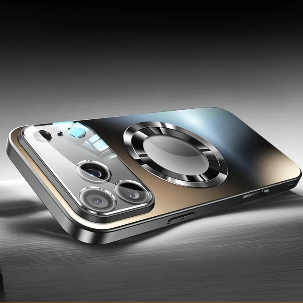 Premium iPhone Case MagSafe Compatible Magnetic Protective Cover Titanium Metallic Matte PC TPU Back Shockproof Camera Lens Protection Ultra Thin Full Protection