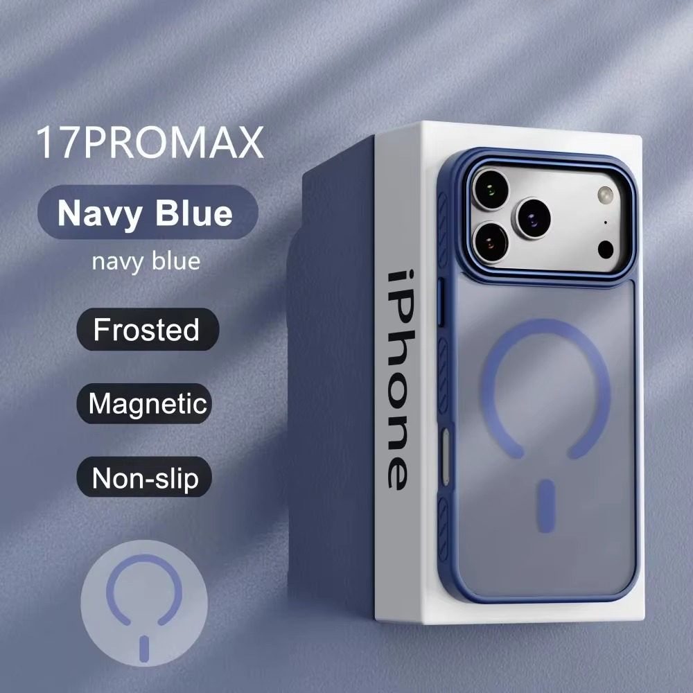 Premium iPhone Case MagSafe Compatible Magnetic Protective Cover Transparent Matte Back Shockproof Frame Raised Camera Lens Protection Slim Design