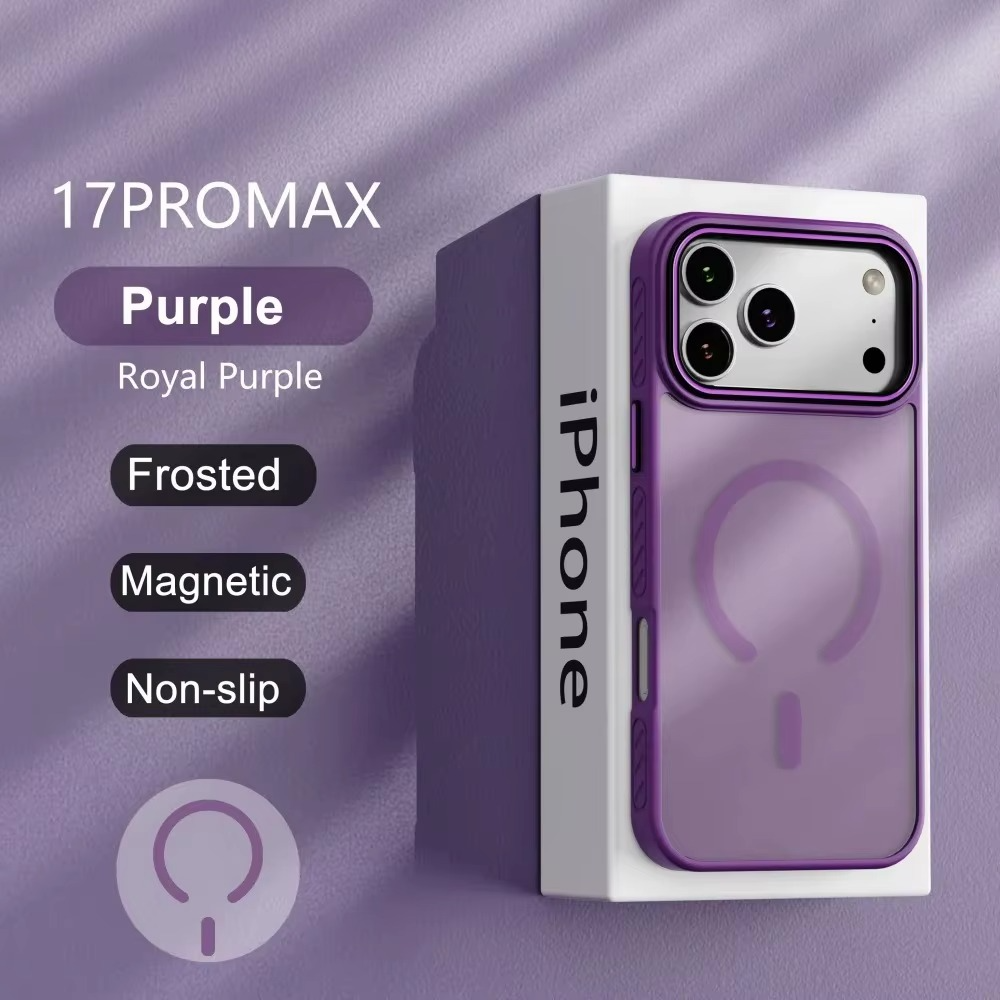 Premium iPhone Case MagSafe Compatible Magnetic Protective Cover Transparent Matte Back Shockproof Frame Raised Camera Lens Protection Slim Design