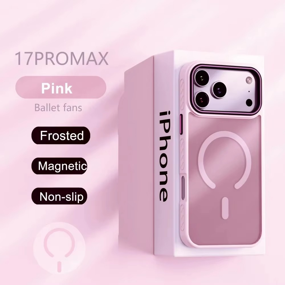 Premium iPhone Case MagSafe Compatible Magnetic Protective Cover Transparent Matte Back Shockproof Frame Raised Camera Lens Protection Slim Design
