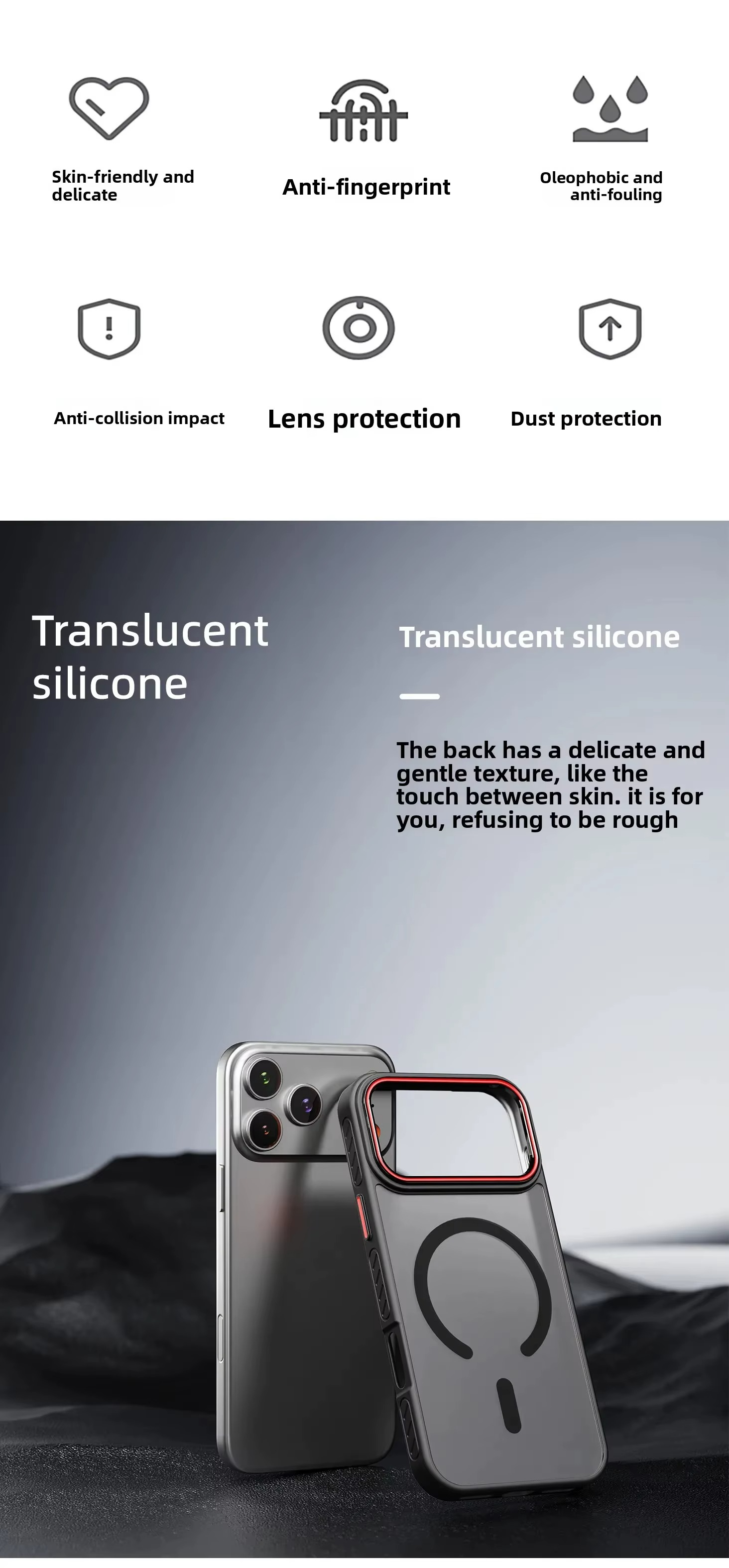 Premium iPhone Case MagSafe Compatible Magnetic Protective Cover Transparent Matte Back Shockproof Frame Raised Camera Lens Protection Slim Design