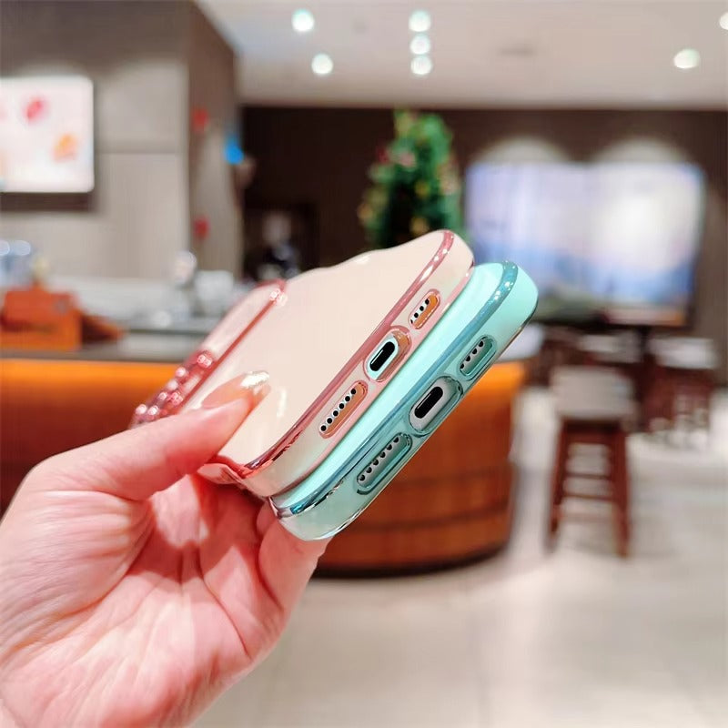Premium iPhone Case MagSafe Compatible Magnetic Protective Cover Transparent Plating Wave Heart Design Shockproof Camera Lens Protection Ultra Thin Full Protection