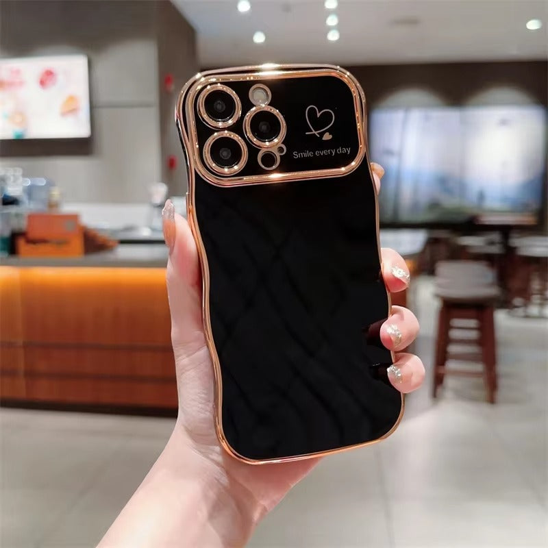 Premium iPhone Case MagSafe Compatible Magnetic Protective Cover Transparent Plating Wave Heart Design Shockproof Camera Lens Protection Ultra Thin Full Protection