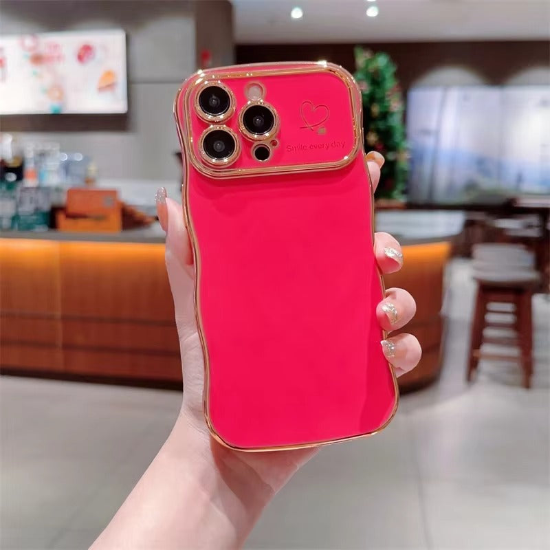Premium iPhone Case MagSafe Compatible Magnetic Protective Cover Transparent Plating Wave Heart Design Shockproof Camera Lens Protection Ultra Thin Full Protection