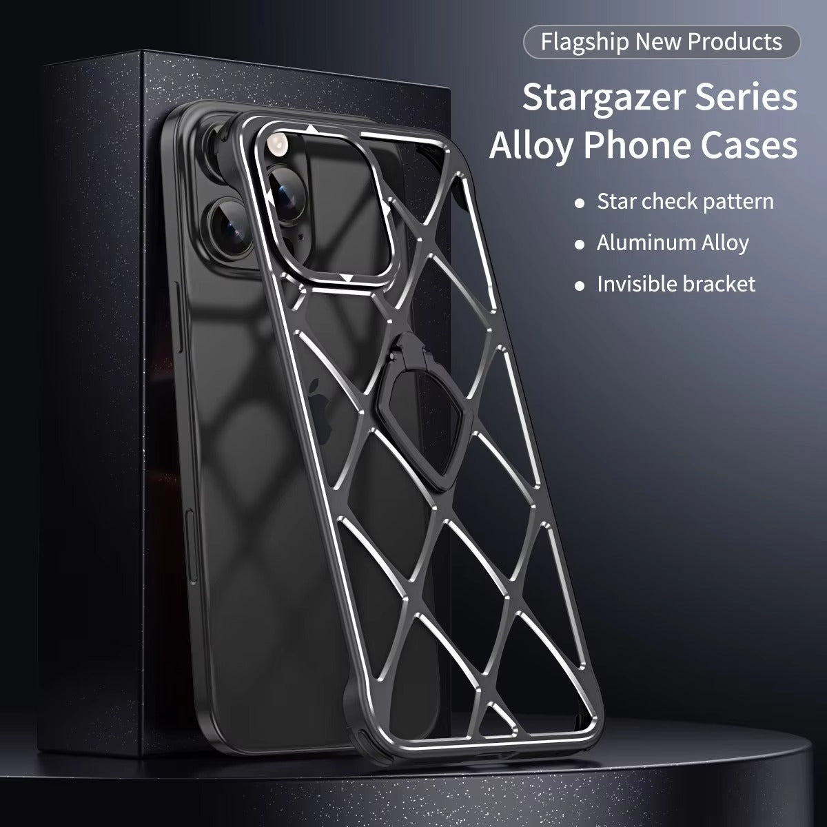 Premium iPhone Case MagSafe Compatible Magnetic Protective Cover Ultra Light Metal Frame Cooling Back Built-in Stand Shockproof Slim Design