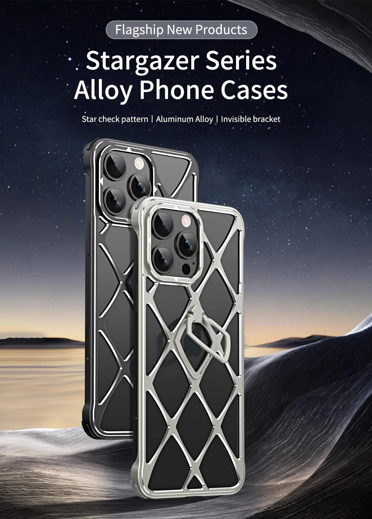Premium iPhone Case MagSafe Compatible Magnetic Protective Cover Ultra Light Metal Frame Cooling Back Built-in Stand Shockproof Slim Design