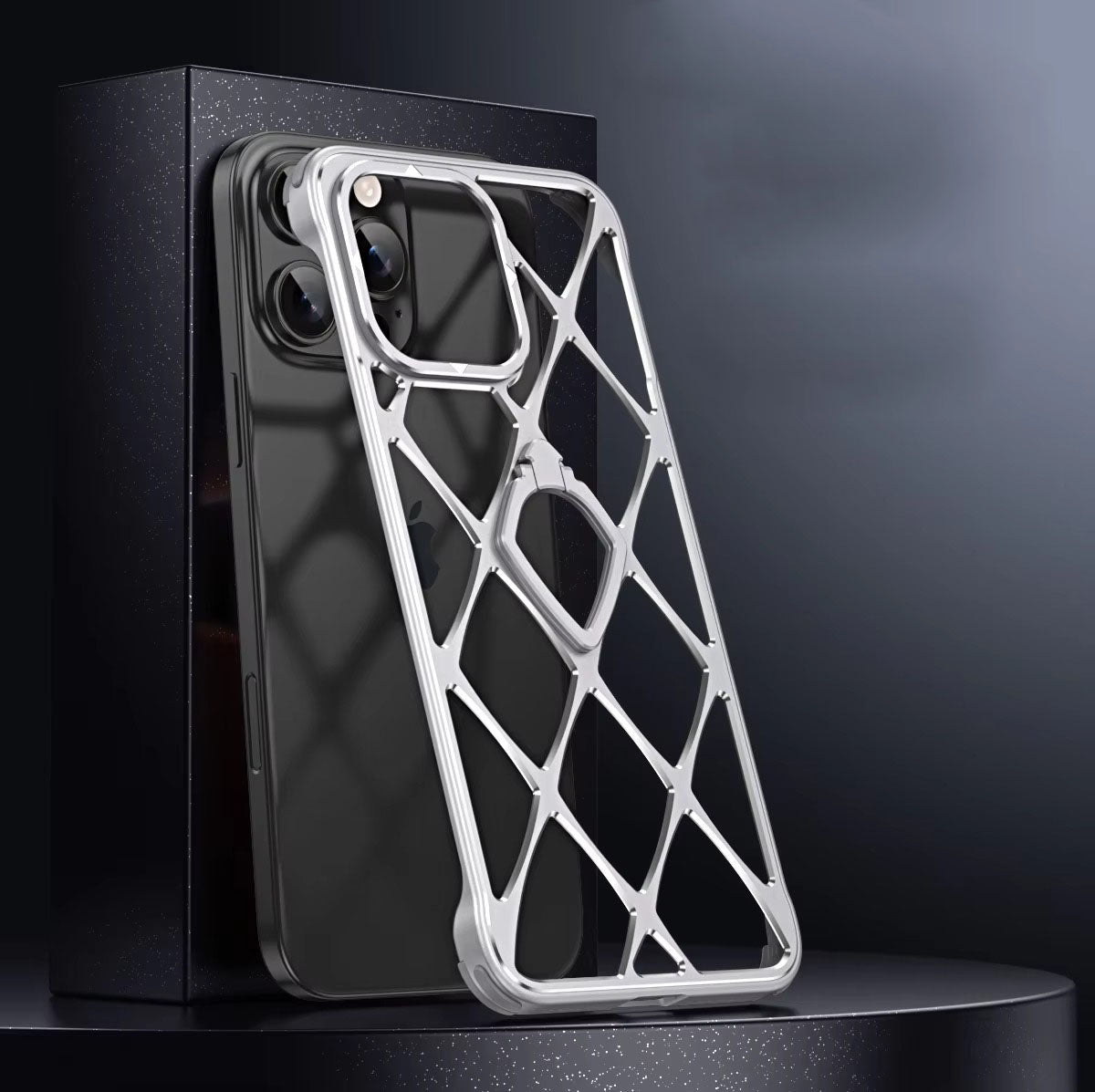 Premium iPhone Case MagSafe Compatible Magnetic Protective Cover Ultra Light Metal Frame Cooling Back Built-in Stand Shockproof Slim Design