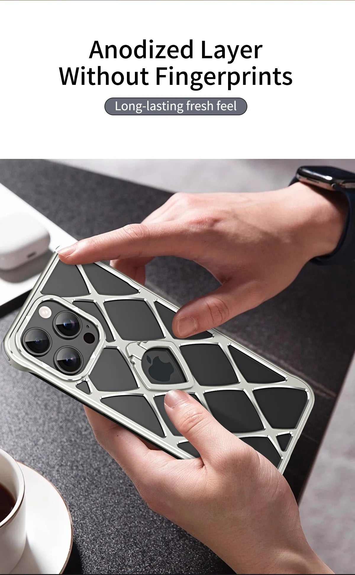 Premium iPhone Case MagSafe Compatible Magnetic Protective Cover Ultra Light Metal Frame Cooling Back Built-in Stand Shockproof Slim Design