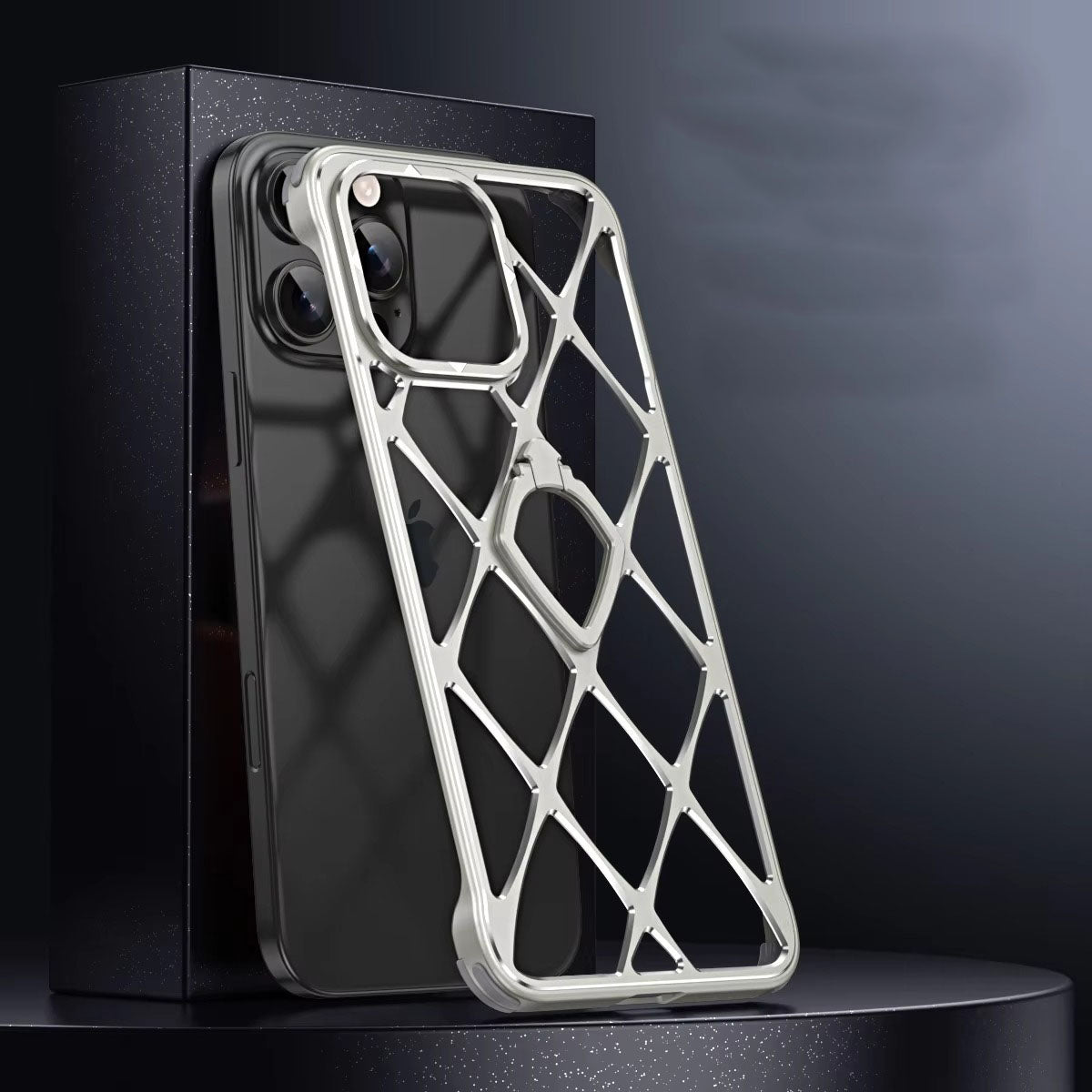Premium iPhone Case MagSafe Compatible Magnetic Protective Cover Ultra Light Metal Frame Cooling Back Built-in Stand Shockproof Slim Design