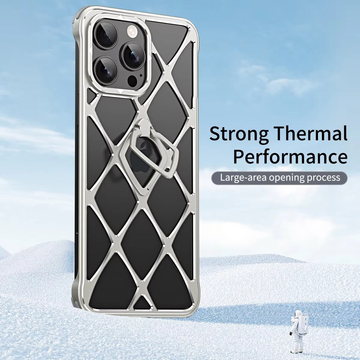 Premium iPhone Case MagSafe Compatible Magnetic Protective Cover Ultra Light Metal Frame Cooling Back Built-in Stand Shockproof Slim Design