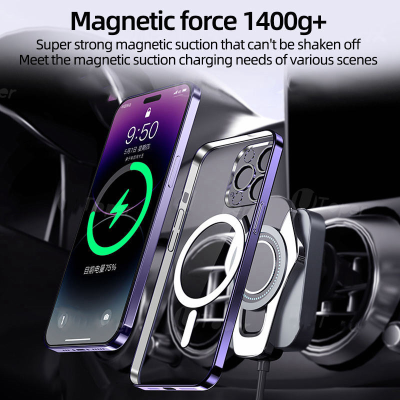 Premium iPhone Case MagSafe Compatible Magnetic Protective Cover Ultra Thin Transparent Hard PC Back Silicone Bumper Shockproof Scratch Resistant Slim Design