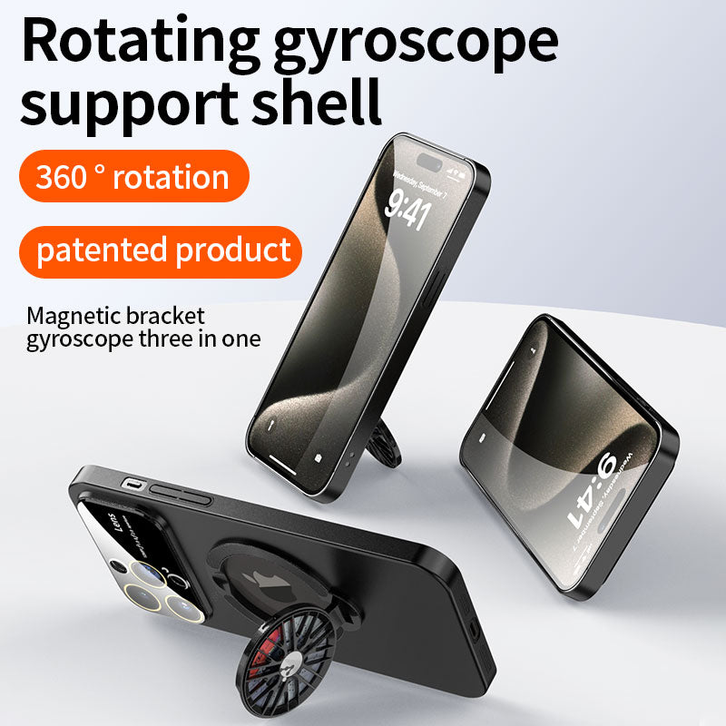 Premium iPhone Case MagSafe Compatible Magnetic Rotating Ring Stand Shockproof Protective Cover Foldable Kickstand Camera Lens Protection Slim Design