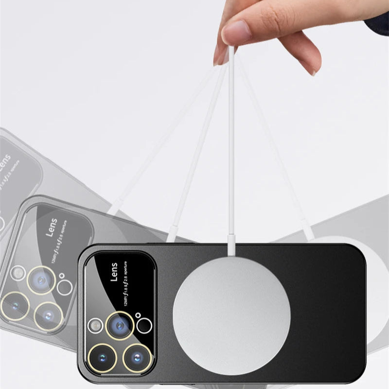 Premium iPhone Case MagSafe Compatible Magnetic Rotating Ring Stand Shockproof Protective Cover Foldable Kickstand Camera Lens Protection Slim Design
