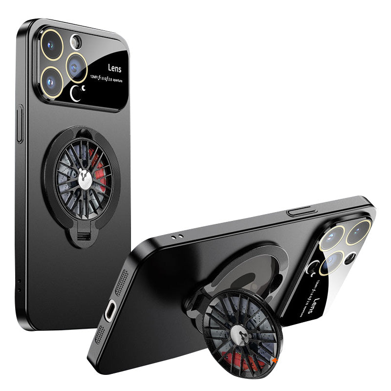 Premium iPhone Case MagSafe Compatible Magnetic Rotating Ring Stand Shockproof Protective Cover Foldable Kickstand Camera Lens Protection Slim Design