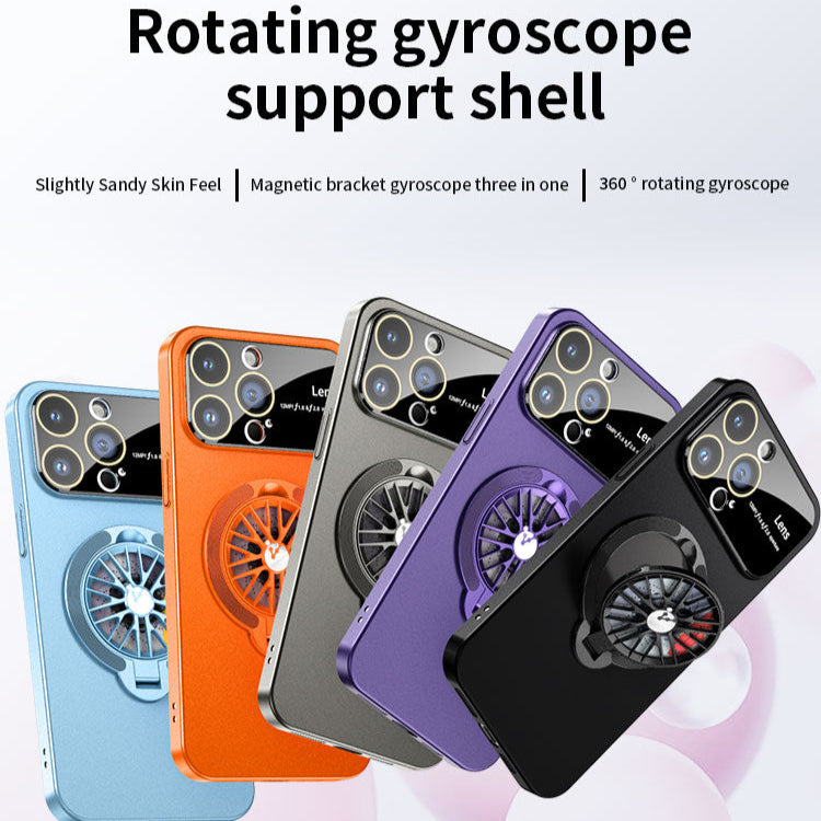 Premium iPhone Case MagSafe Compatible Magnetic Rotating Ring Stand Shockproof Protective Cover Foldable Kickstand Camera Lens Protection Slim Design