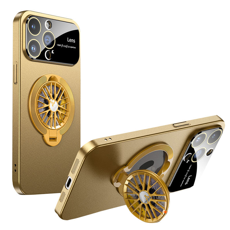 Premium iPhone Case MagSafe Compatible Magnetic Rotating Ring Stand Shockproof Protective Cover Foldable Kickstand Camera Lens Protection Slim Design