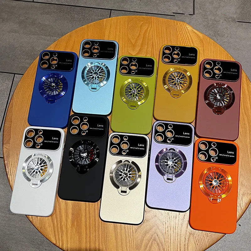 Premium iPhone Case MagSafe Compatible Magnetic Rotating Ring Stand Shockproof Protective Cover Foldable Kickstand Camera Lens Protection Slim Design