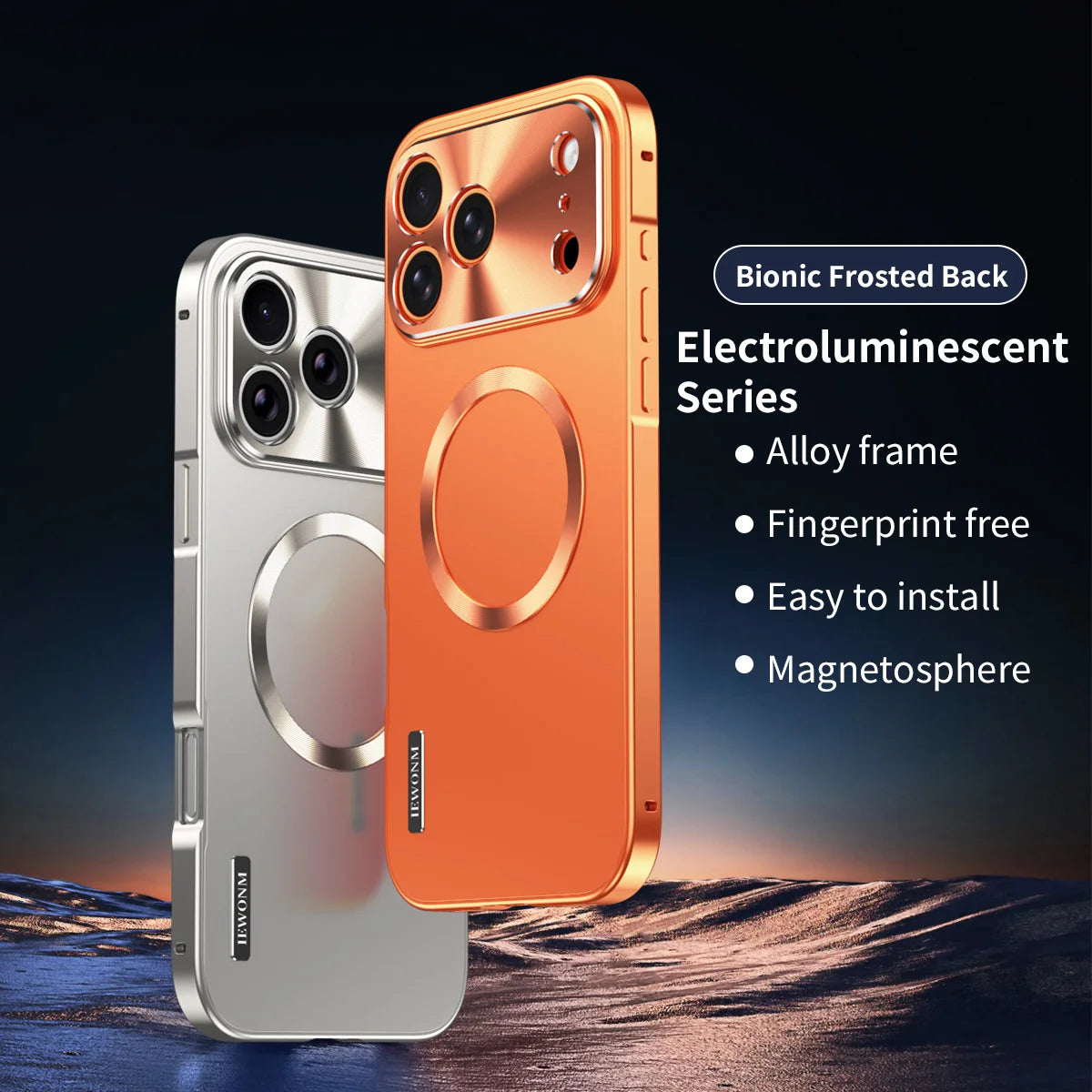 Premium iPhone Case MagSafe Compatible Magnetic Shockproof Cover Camera Lens Protection Ultra Thin Aluminum Frame Frosted Matte Back Full Protection