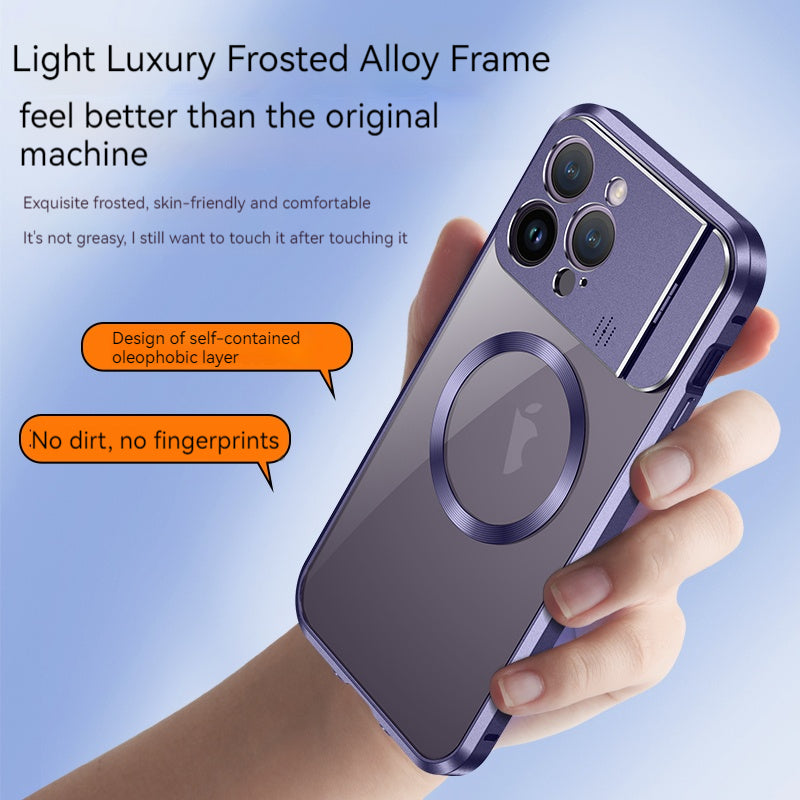 Premium iPhone Case MagSafe Compatible Magnetic Shockproof Protective Cover Metal Stand Camera Lens Protection Aromatherapy Slot Slim Design