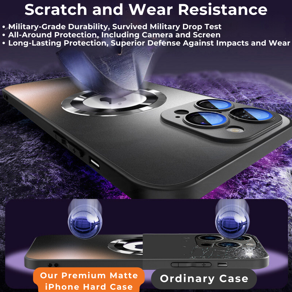 Premium iPhone Case MagSafe Compatible Matte Shockproof Protective Cover Camera Lens Protection Magnetic Slim Design