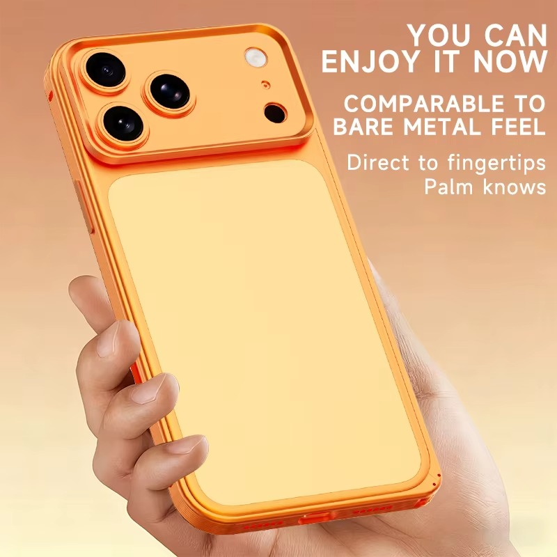 Premium iPhone Case MagSafe Compatible Protective Cover Metal Frame Heat Dissipation Design Anti Slip Grip Shockproof Camera Lens Protection Slim Structure