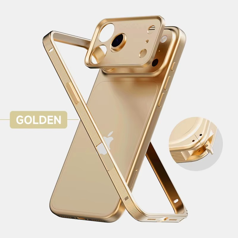 Premium iPhone Case MagSafe Compatible Protective Cover Metal Frame Heat Dissipation Design Anti Slip Grip Shockproof Camera Lens Protection Slim Structure