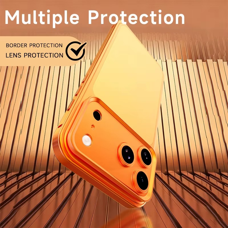 Premium iPhone Case MagSafe Compatible Protective Cover Metal Frame Heat Dissipation Design Anti Slip Grip Shockproof Camera Lens Protection Slim Structure