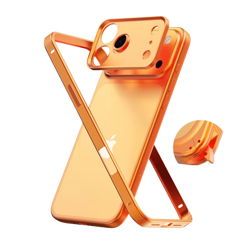 Premium iPhone Case MagSafe Compatible Protective Cover Metal Frame Heat Dissipation Design Anti Slip Grip Shockproof Camera Lens Protection Slim Structure