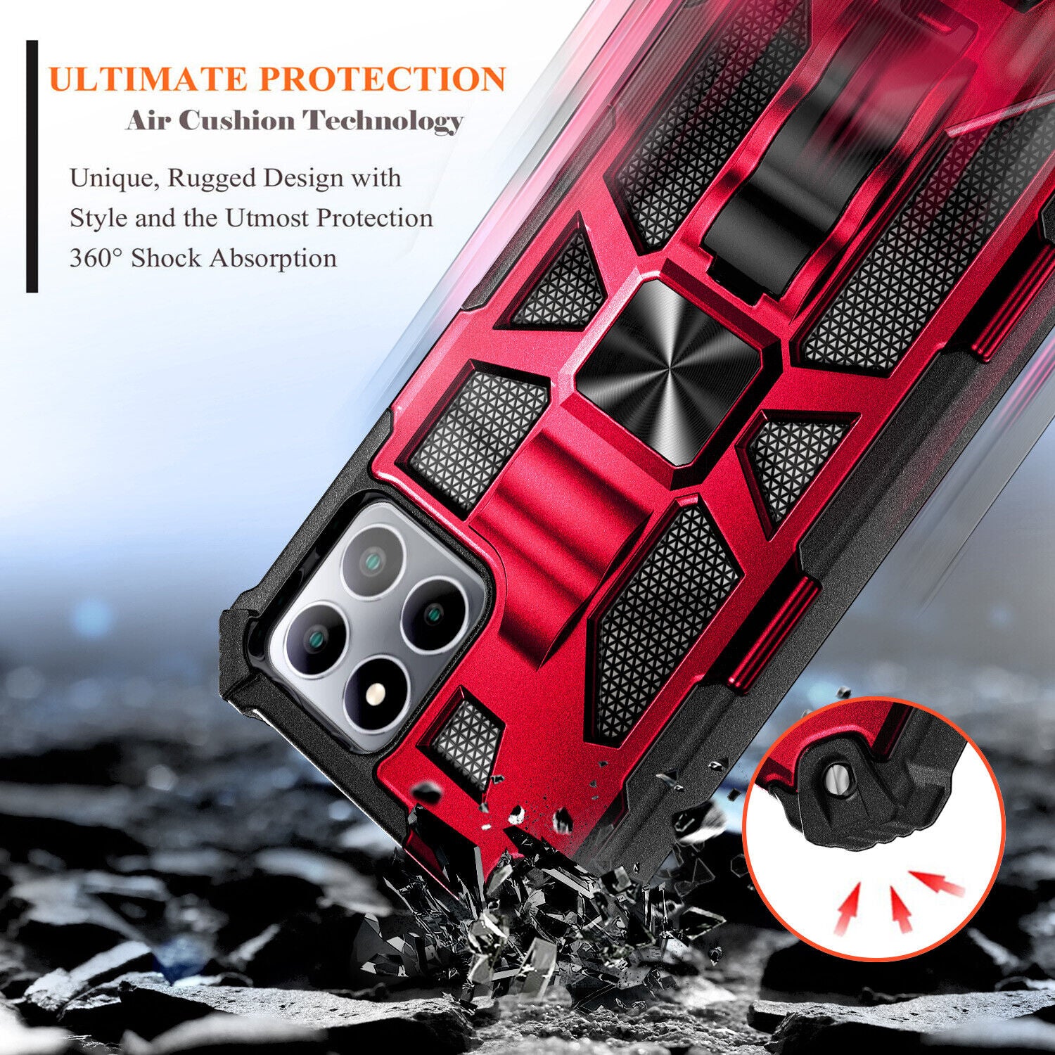 Premium iPhone Case MagSafe Compatible Rugged Armor Camouflage Kickstand Shockproof Protective Cover Camera Lens Protection Heavy Duty Design